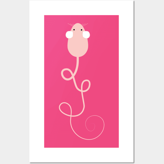 Mighty Pink Mouse Wall Art by KeiKeiCreative